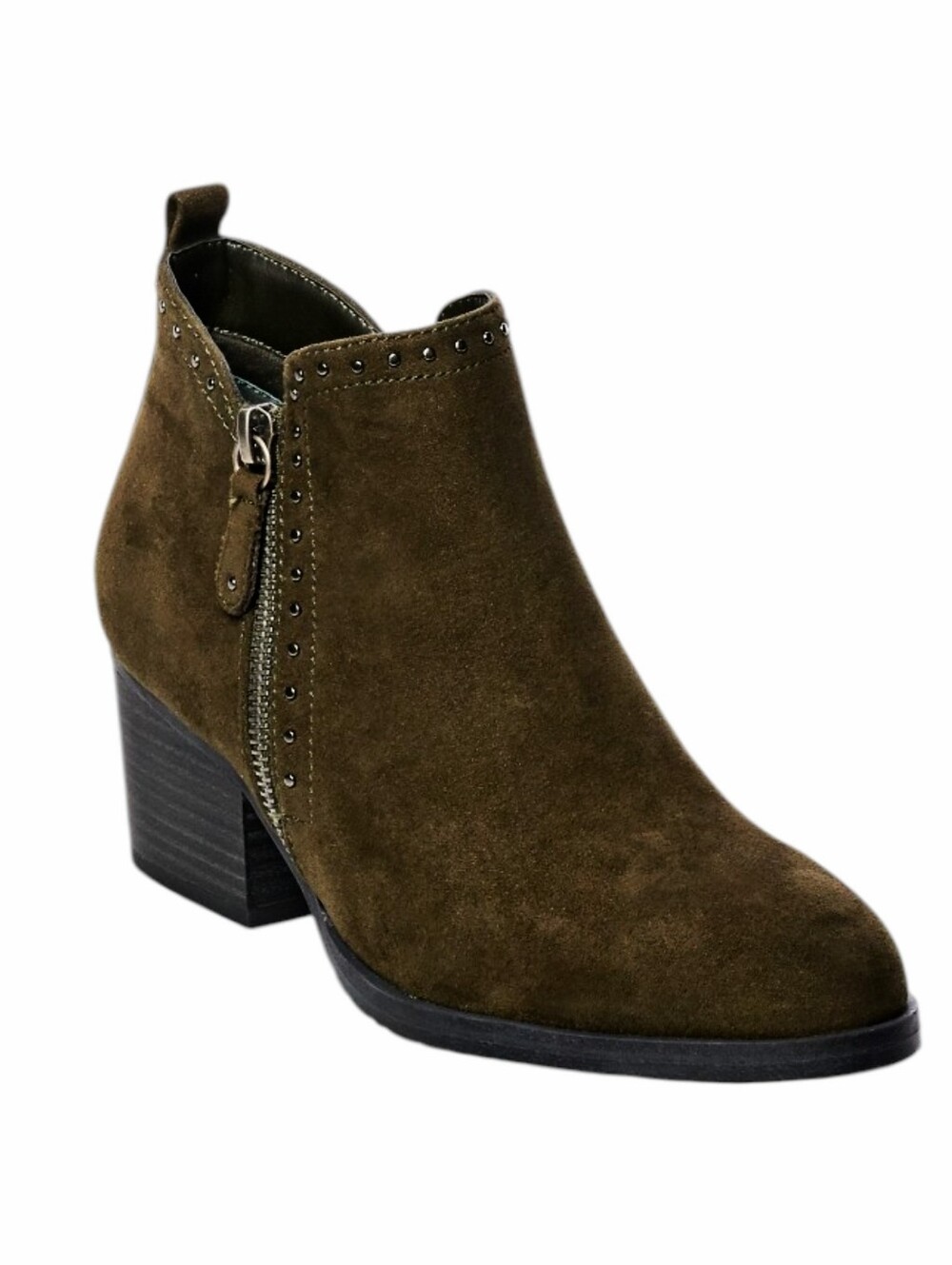 Sonoma Side Zip Stone Olive Ankle Boots - Size 6 Womens Booties - Green Brown